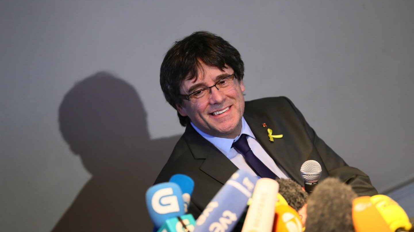 Carles Puigdemont en una rueda de prensa en Berlín el pasado abril.