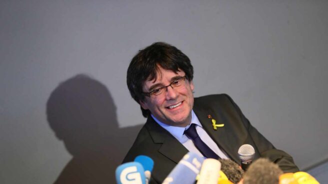 Carles Puigdemont en una rueda de prensa en Berlín el pasado abril.