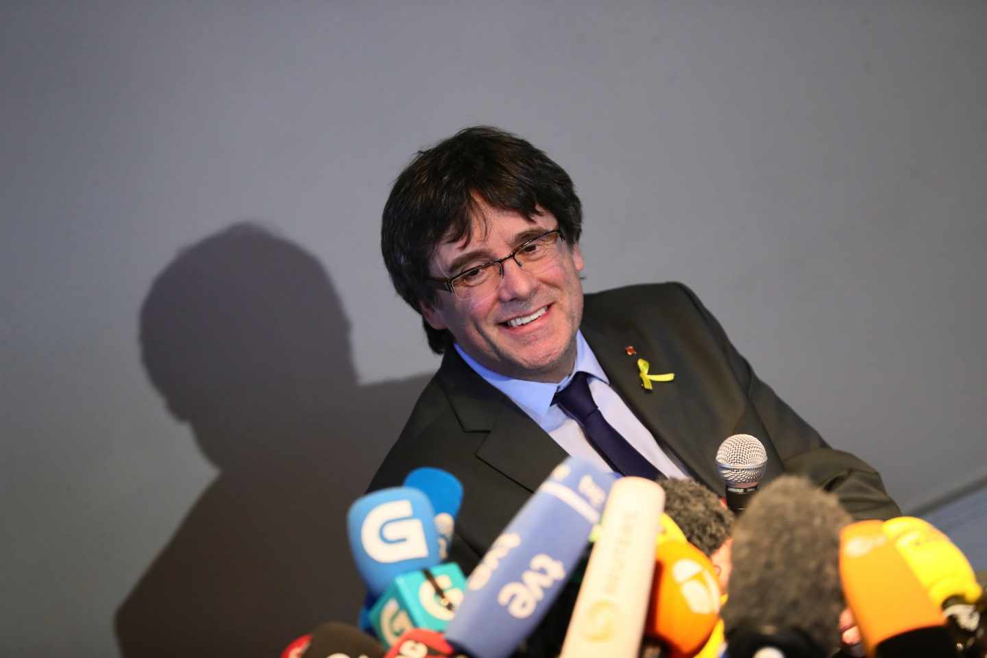 Carles Puigdemont en una rueda de prensa en Berlín el pasado abril.