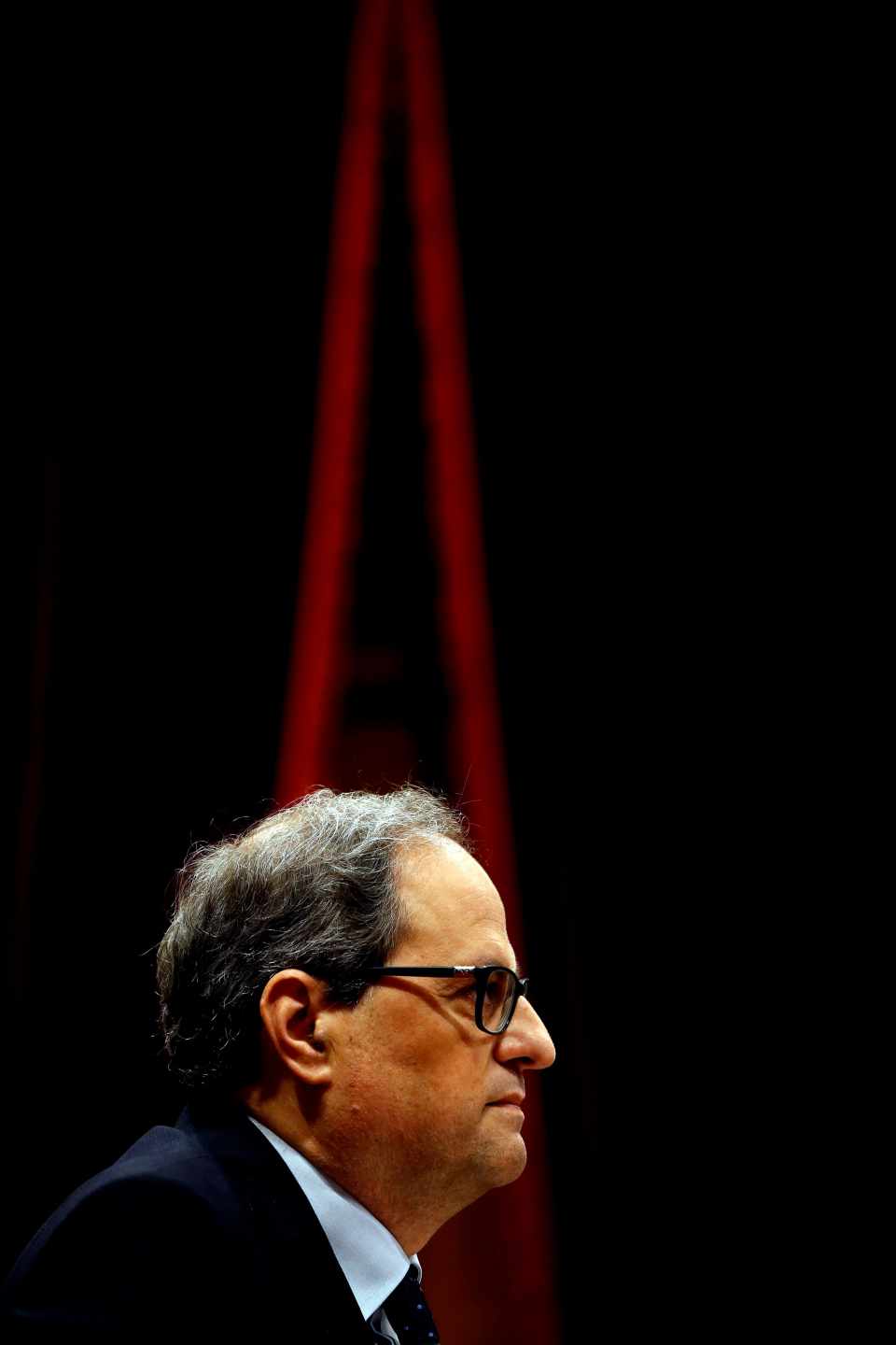 El candidato a la Presidencia de la Generalitat de Cataluña, Quim Torra, durante el debate de investidura.