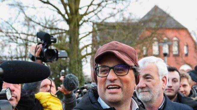 Quim Torra, a las puertas de la prisión de Neumünster, en Alemania.