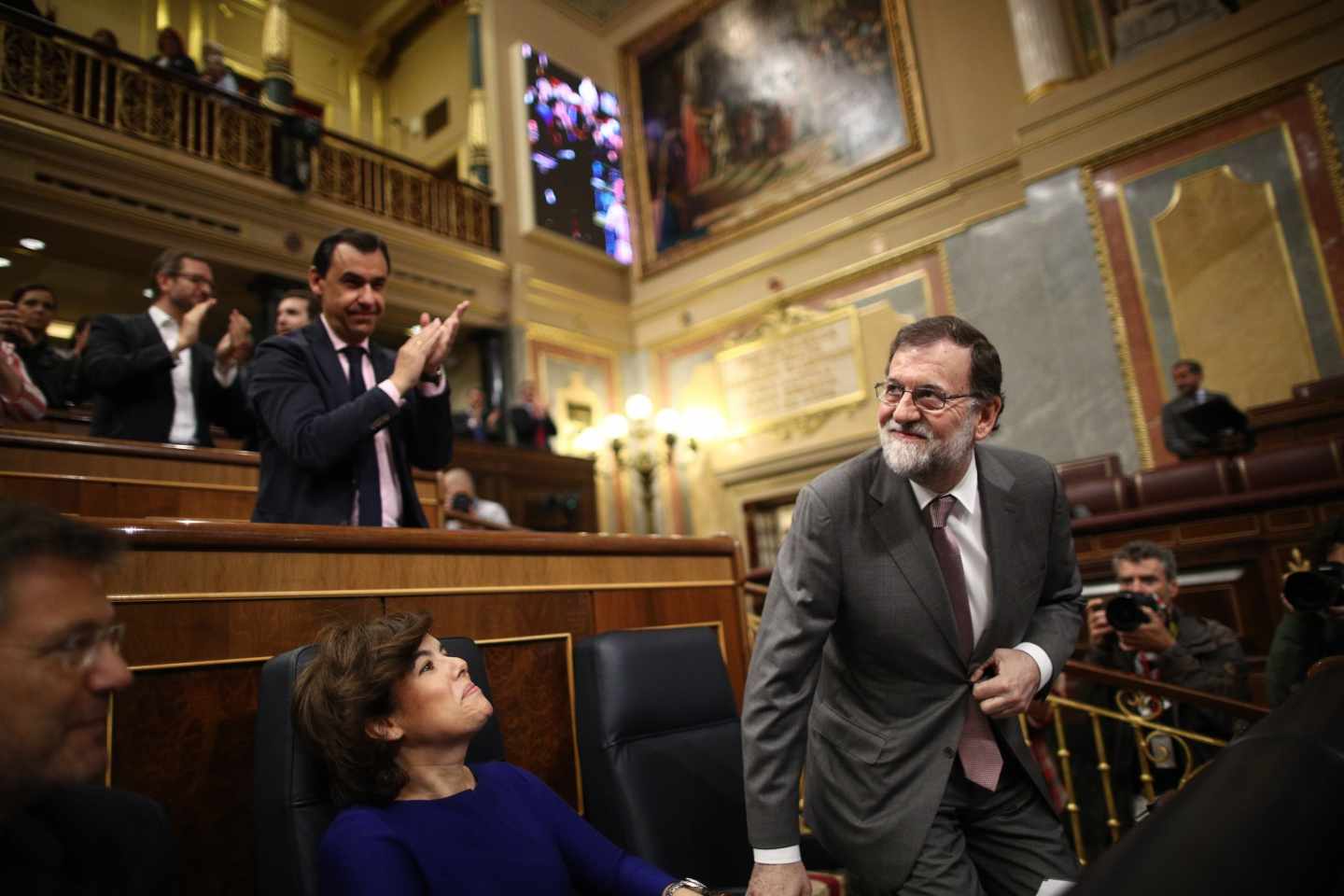 Mariano Rajoy y Soraya Sáenz de Santamaría en el Congreso de los Diputados.
