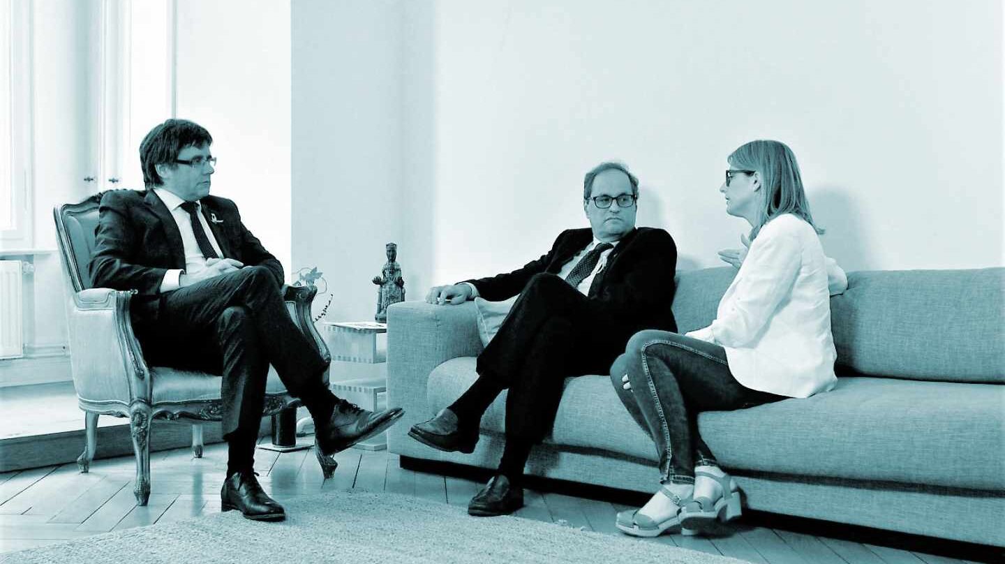 Carles Puigdemont, Quim Torra y Elsa Artadi.