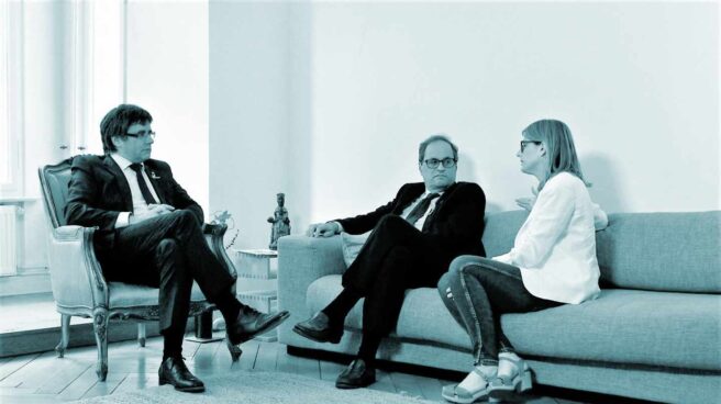 Carles Puigdemont, Quim Torra y Elsa Artadi.