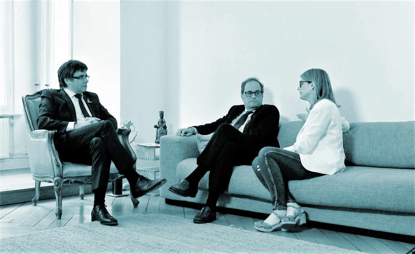 Carles Puigdemont, Quim Torra y Elsa Artadi.