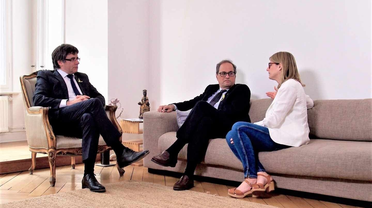 Carles Puigdemont, Quim Torra y Elsa Artadi.