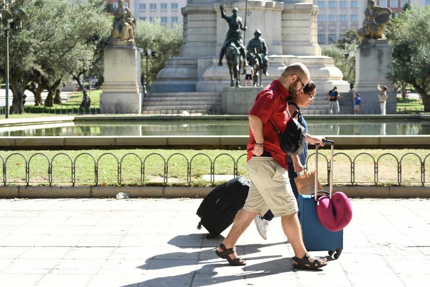 Turistas en la Plaza de España de Madrid.