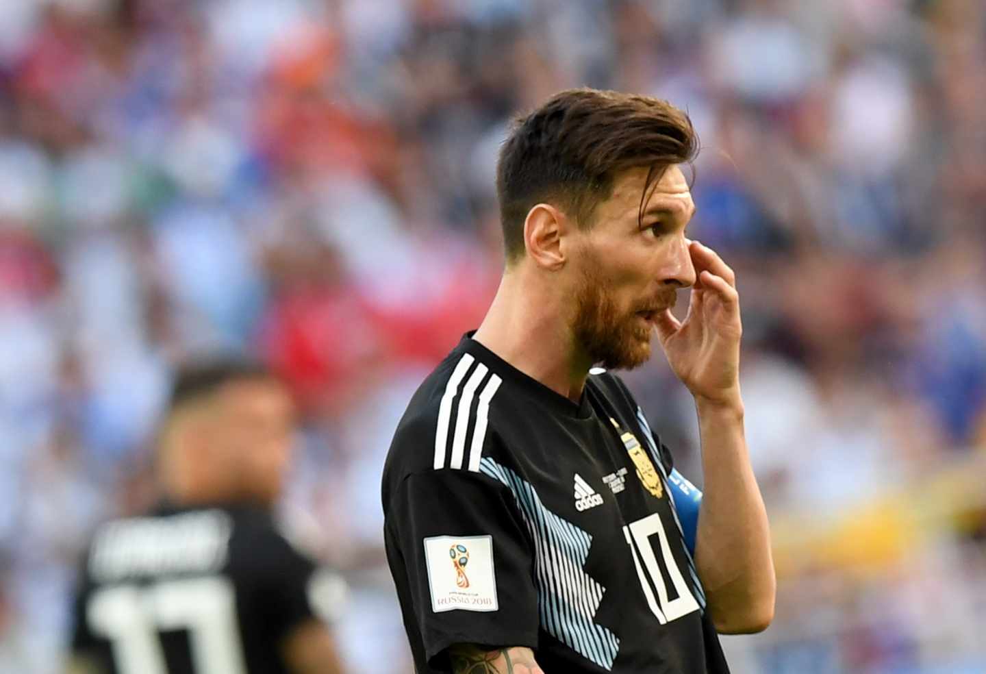 Lionel Messi, en el partido Argentina-Islandia.
