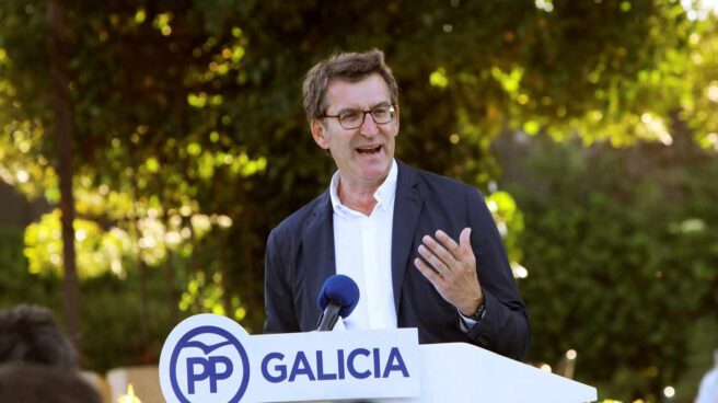 Alberto Núñez Feijóo durante su anuncio de que no se presenta a liderar el PP nacional