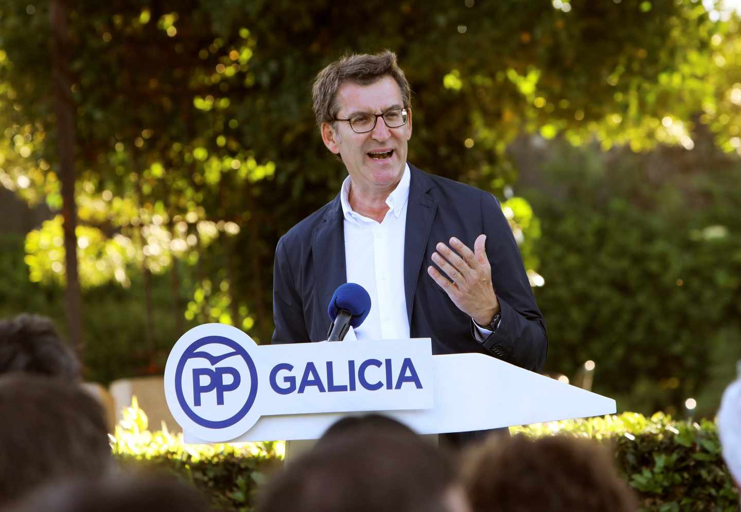 Alberto Núñez Feijóo durante su anuncio de que no se presenta a liderar el PP nacional