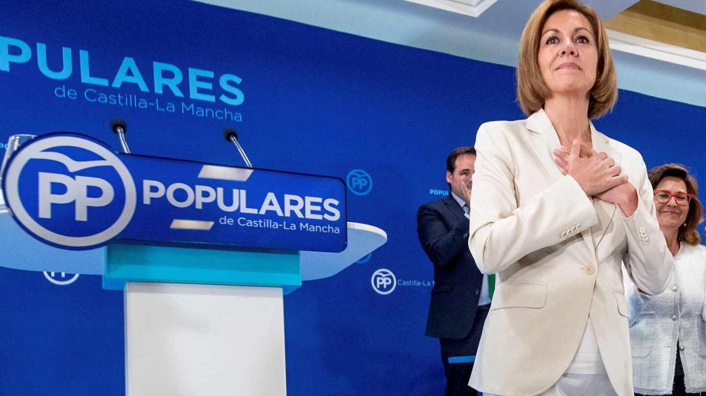 María Dolores de Cospedal el pasado martes en la Junta Directiva Regional
