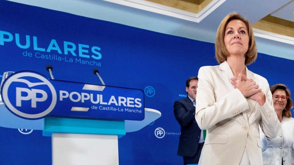 María Dolores de Cospedal el pasado martes en la Junta Directiva Regional