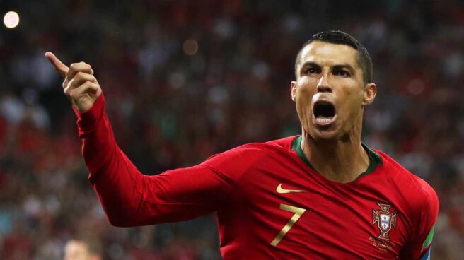 Cristiano Ronaldo, en el partido contra España.