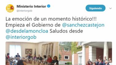 El 'community manager' de Interior incendia las redes: Un "momento histórico"