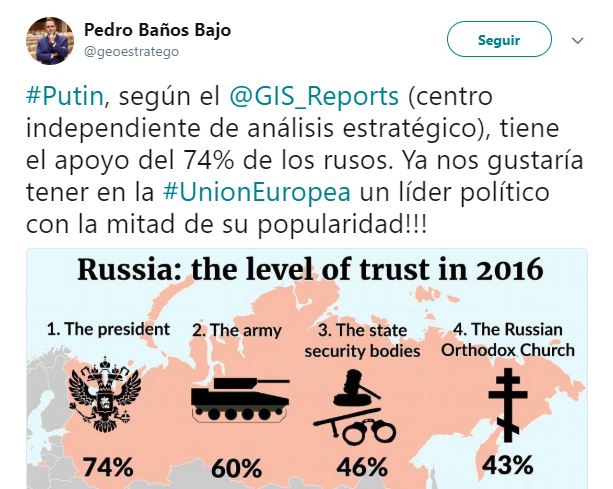 Pedro Baños según Pedro Baños: ¿es realmente un admirador de Putin?