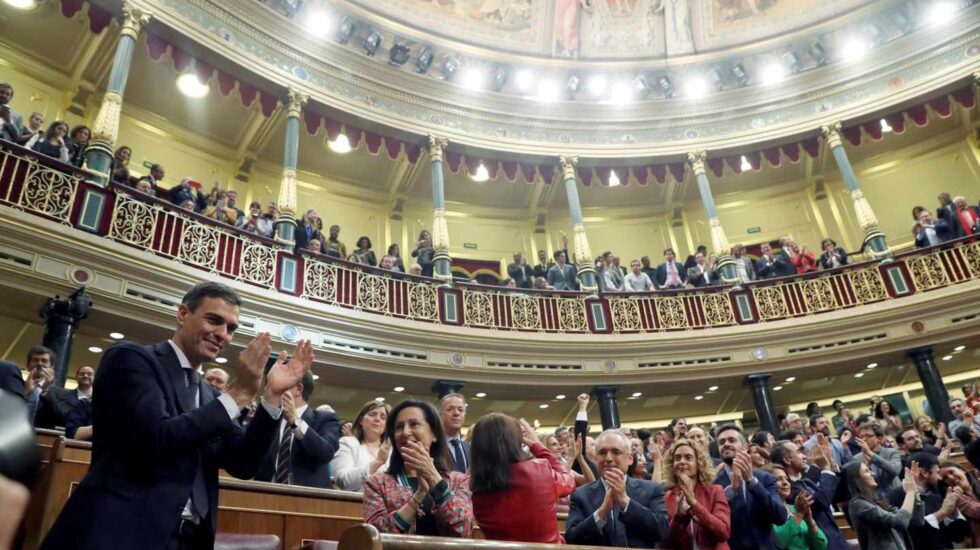 Pedro Sánchez, tras ganar la moción de censura.