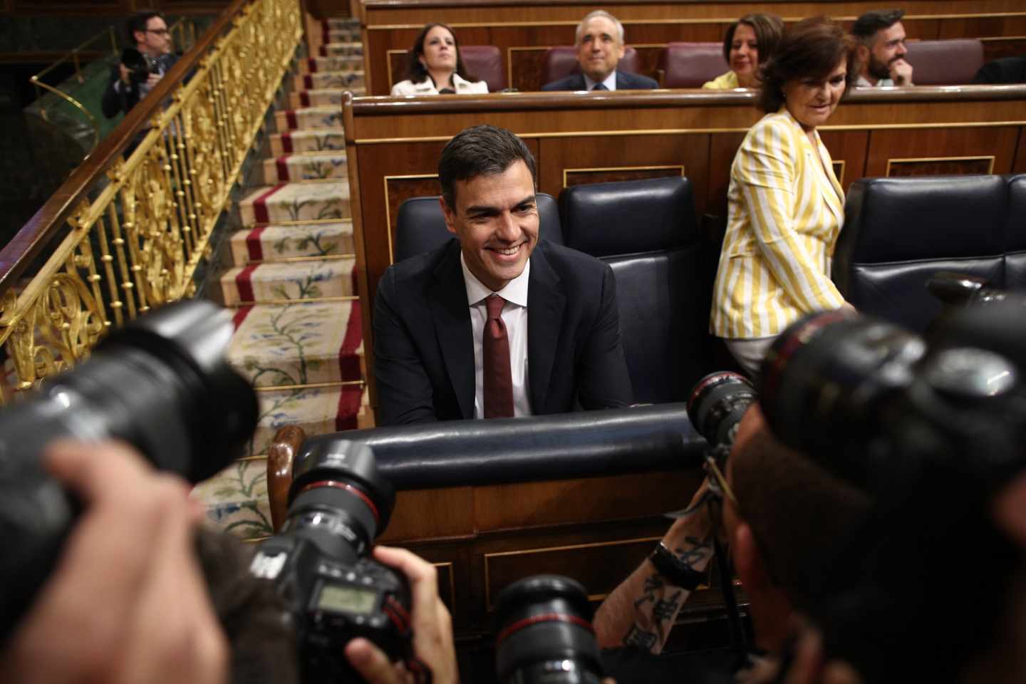 El presidente del Gobierno, Pedro Sánchez, en la sesión de control.