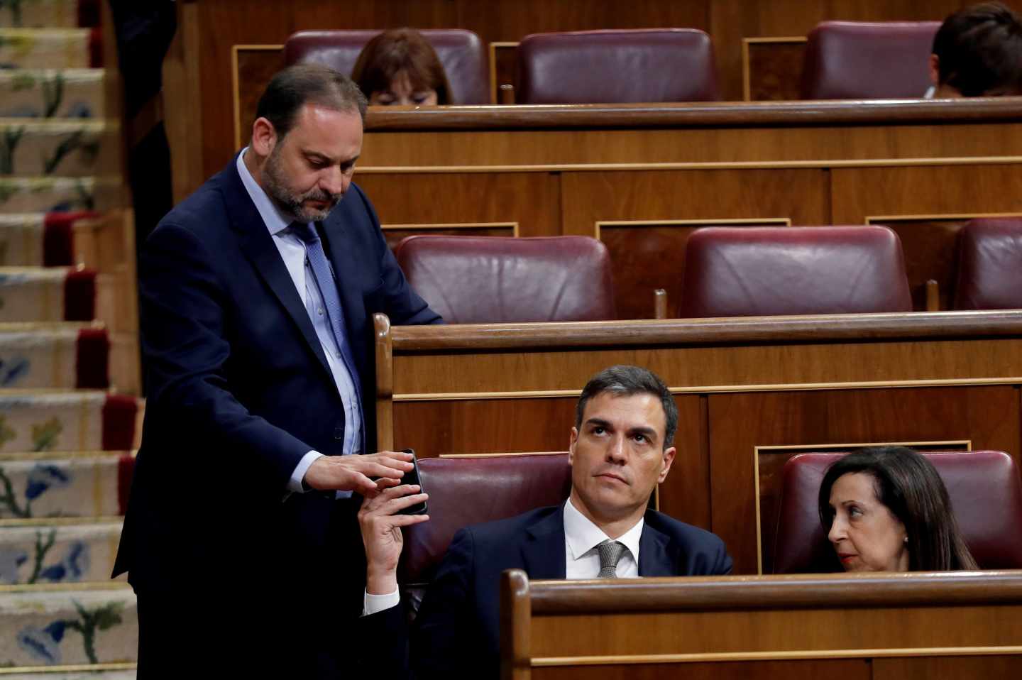 José Luis Ábalos, Pedro Sánchez y Margarita Robles.