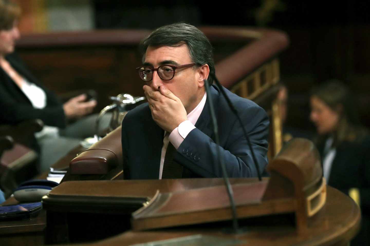 Aitor Esteban, durante el debate de la moción de censura.