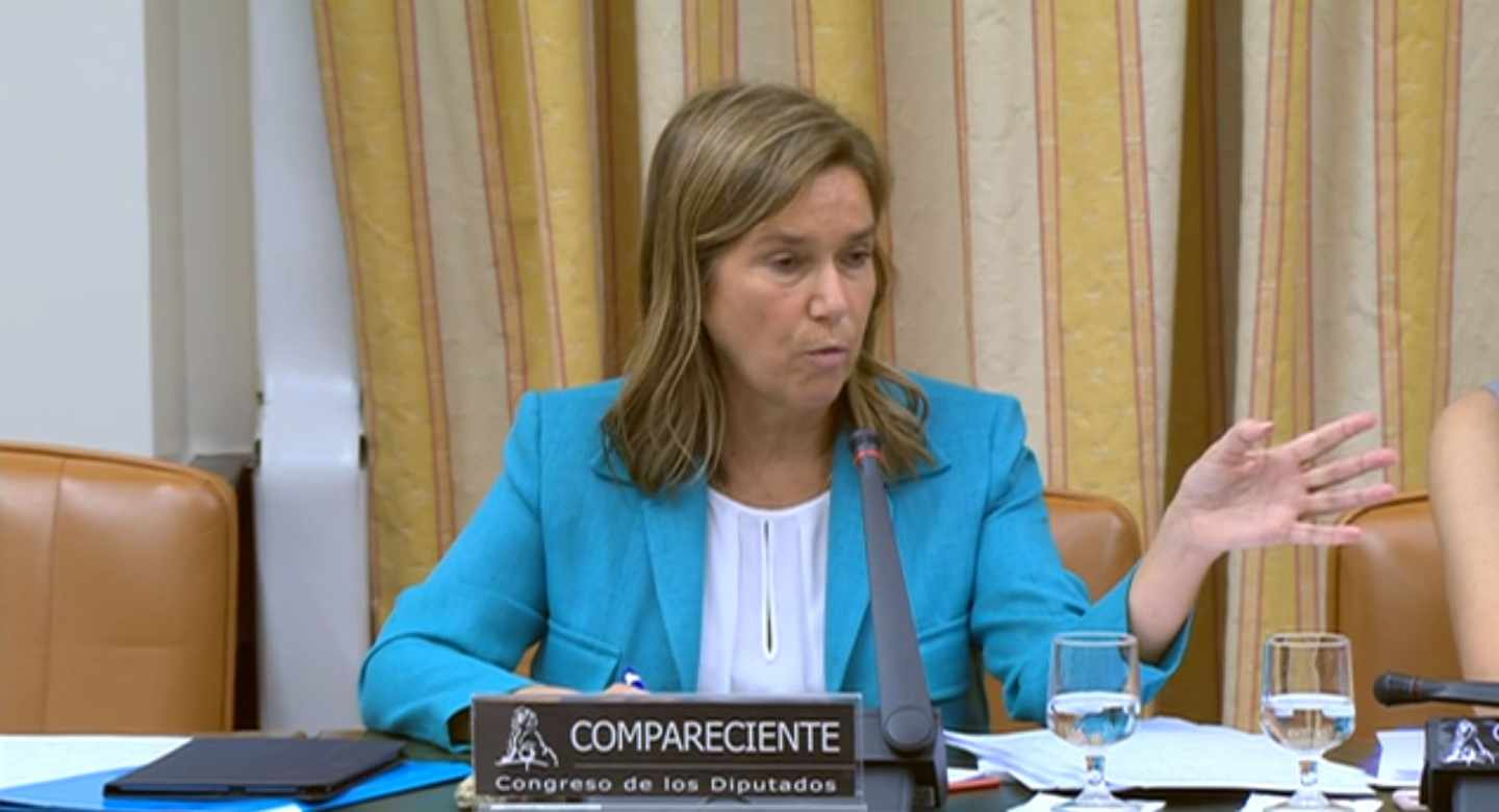 La ex ministra Ana Mato, durante su comparecencia sobre la financiación irregular del PP en el Congreso.