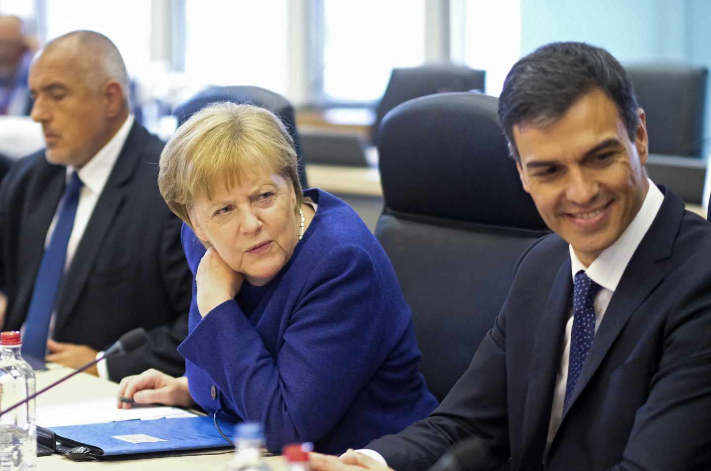 Angela Merkel y Pedro Sánchez, durante la reunión europea sobre migración.