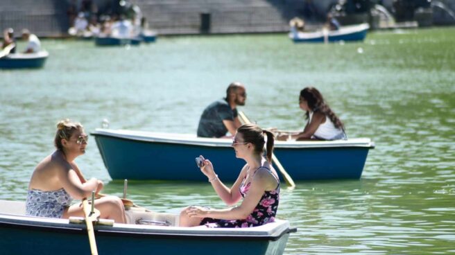 calor Barcas en El Retiro de Madrid.
