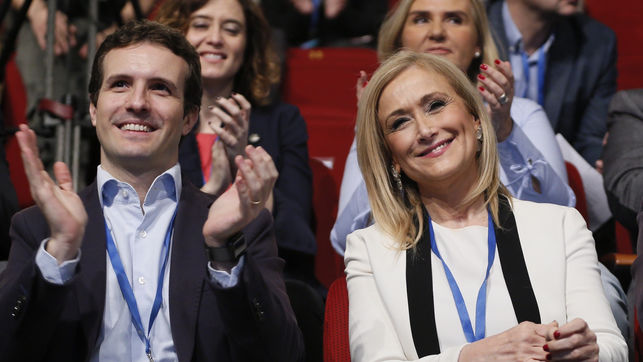 Pablo Casado junto a Cristina Cifuentes, en un acto del Partido Popular.