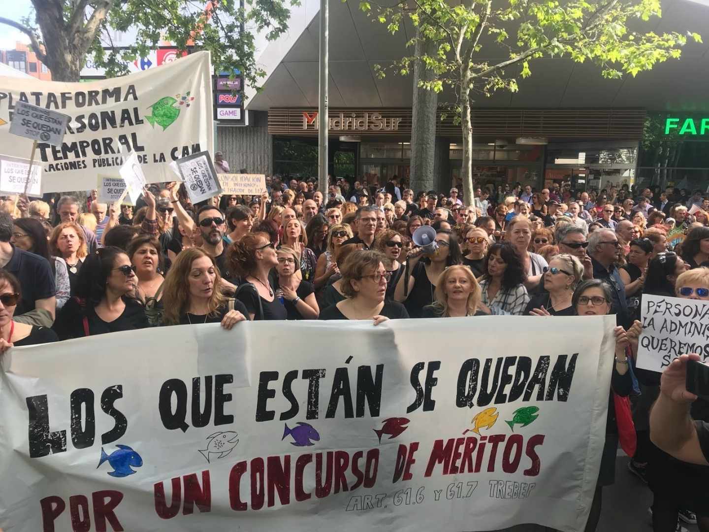 Concentración de trabajadores interinos en Madrid.