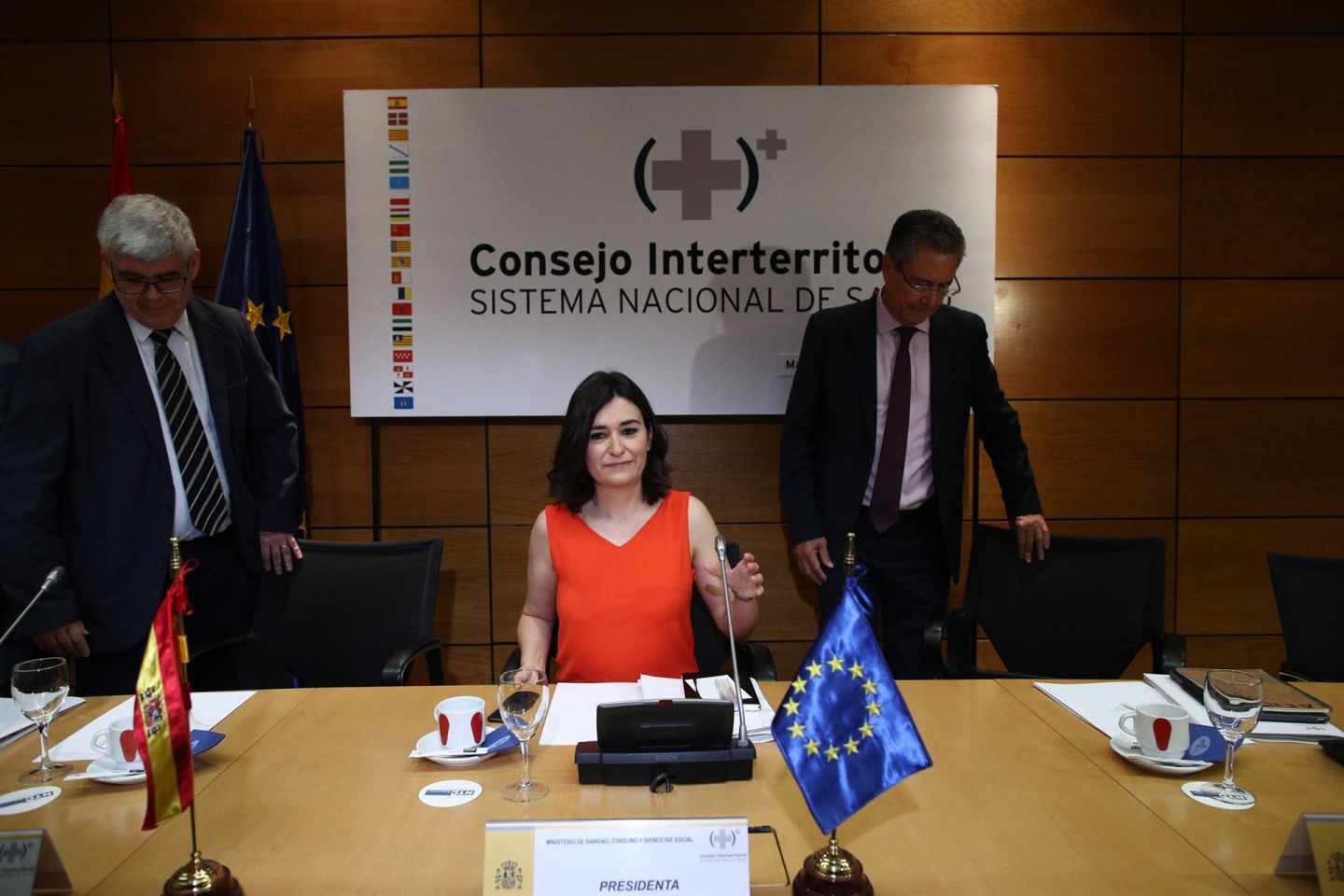 La ministra de Sanidad, Carmen Montón, preside el Consejo Interterritorial de Salud.