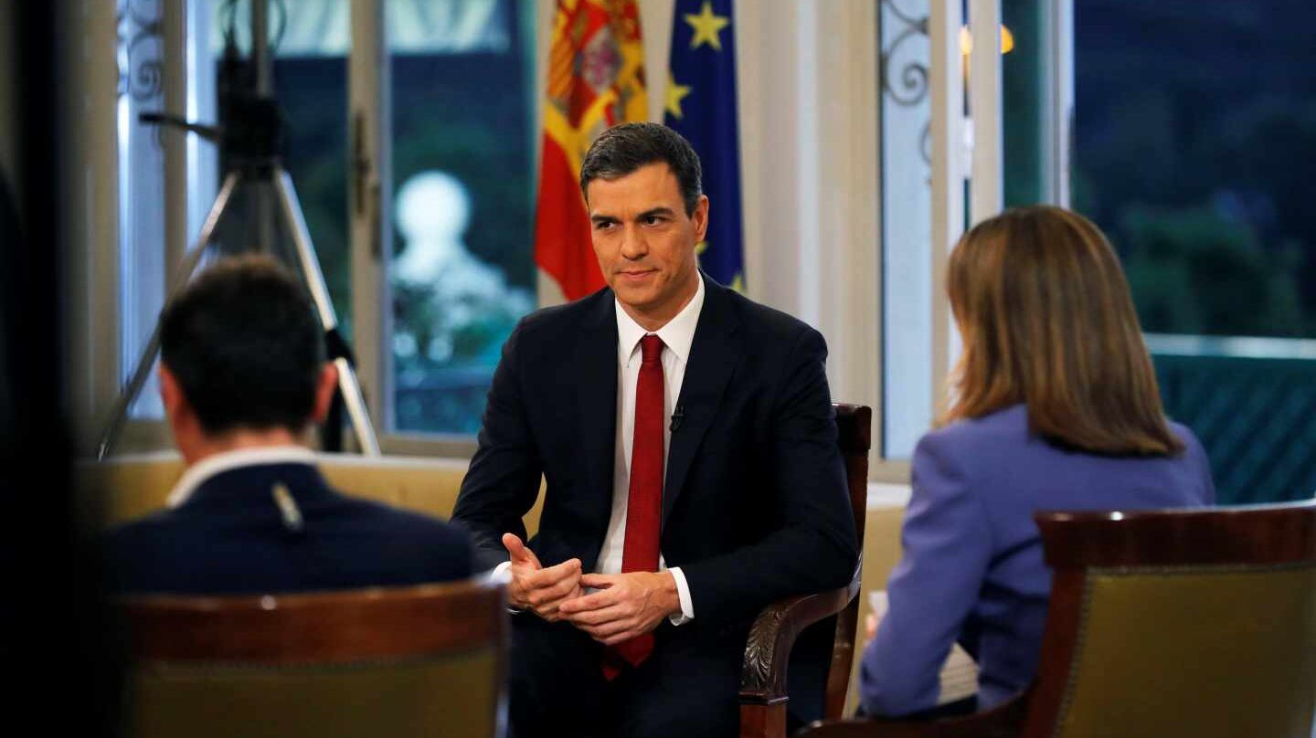 Pedro Sánchez, durante su entrevista en TVE.