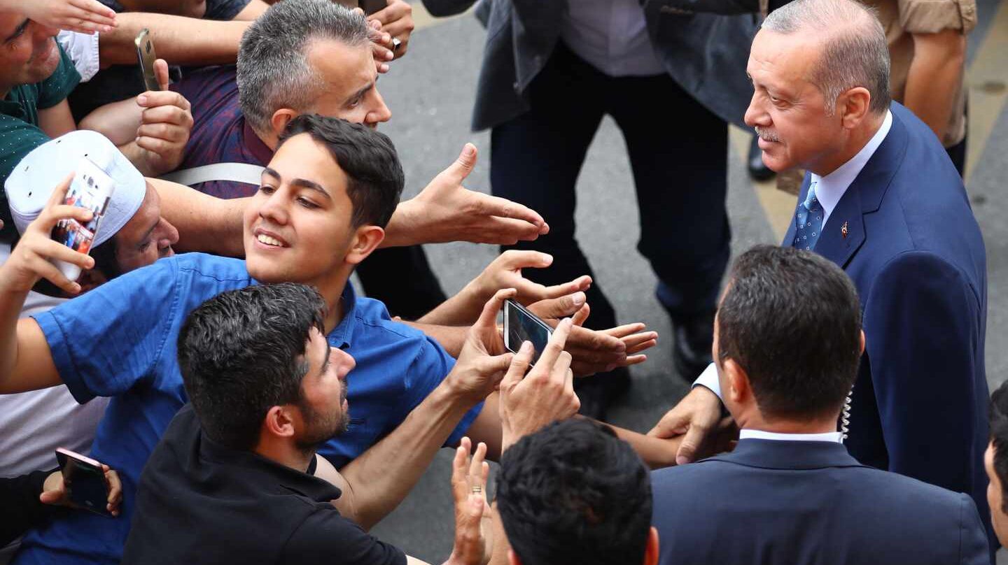 Recep Tayyip Erdogan, este domingo tras votar en Estambul.