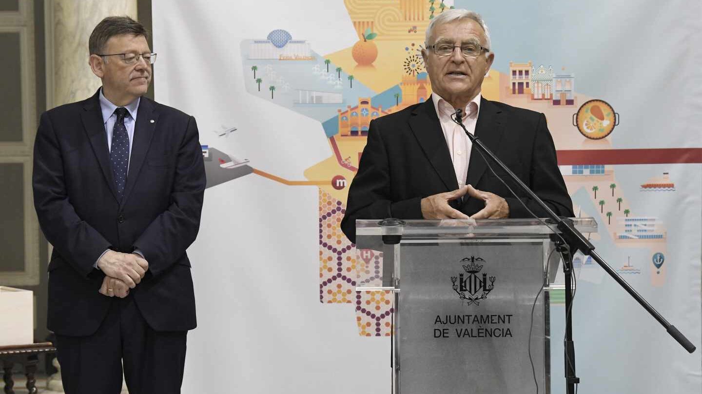 El alcalde de Valencia, Joan Ribó, junto al presidente de la Generalitat, Ximo Puig.