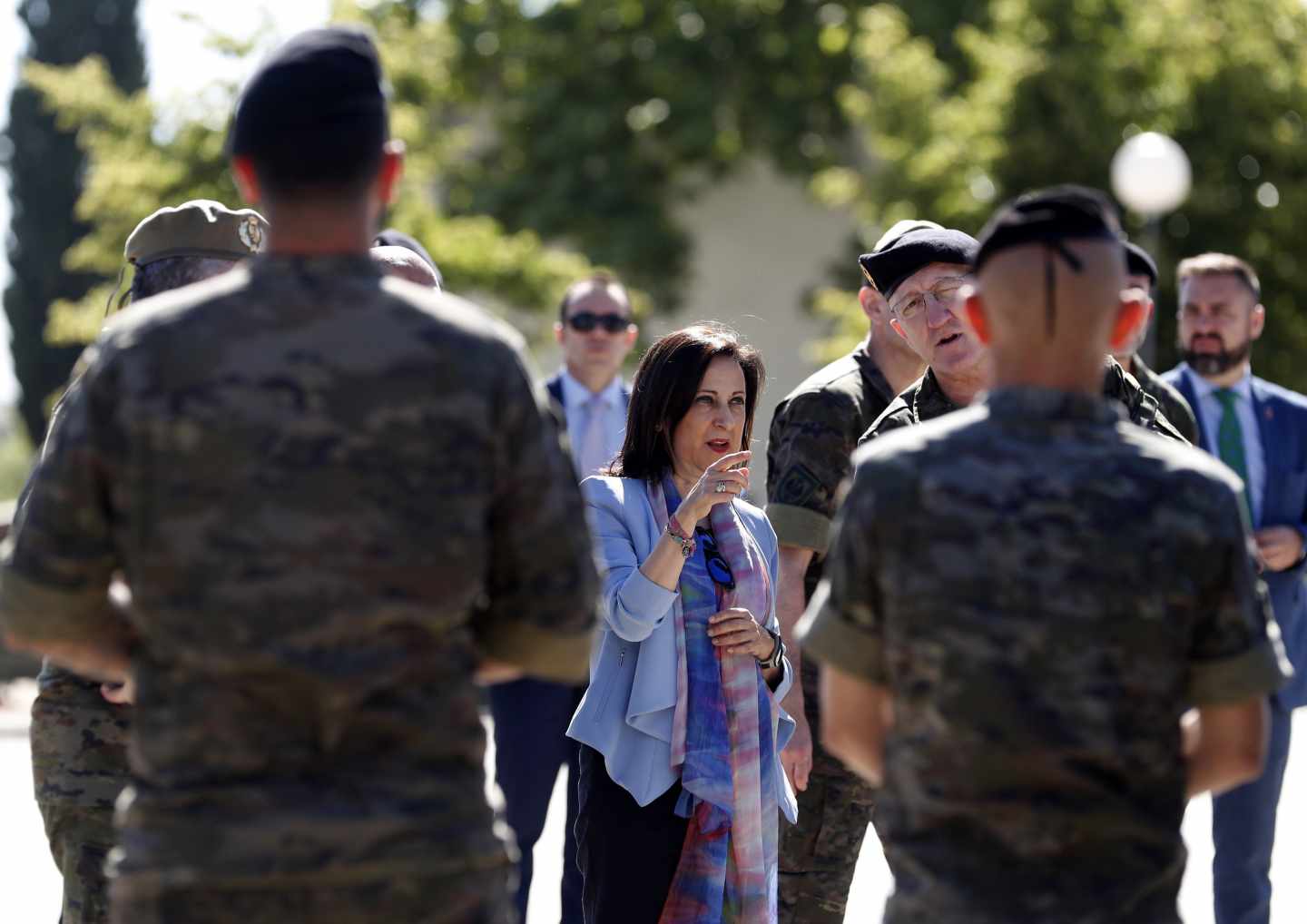 La ministra de Defensa, Margarita Robles, visita la Brigada “ Guadarrama” XI, en la base milita El Goloso.