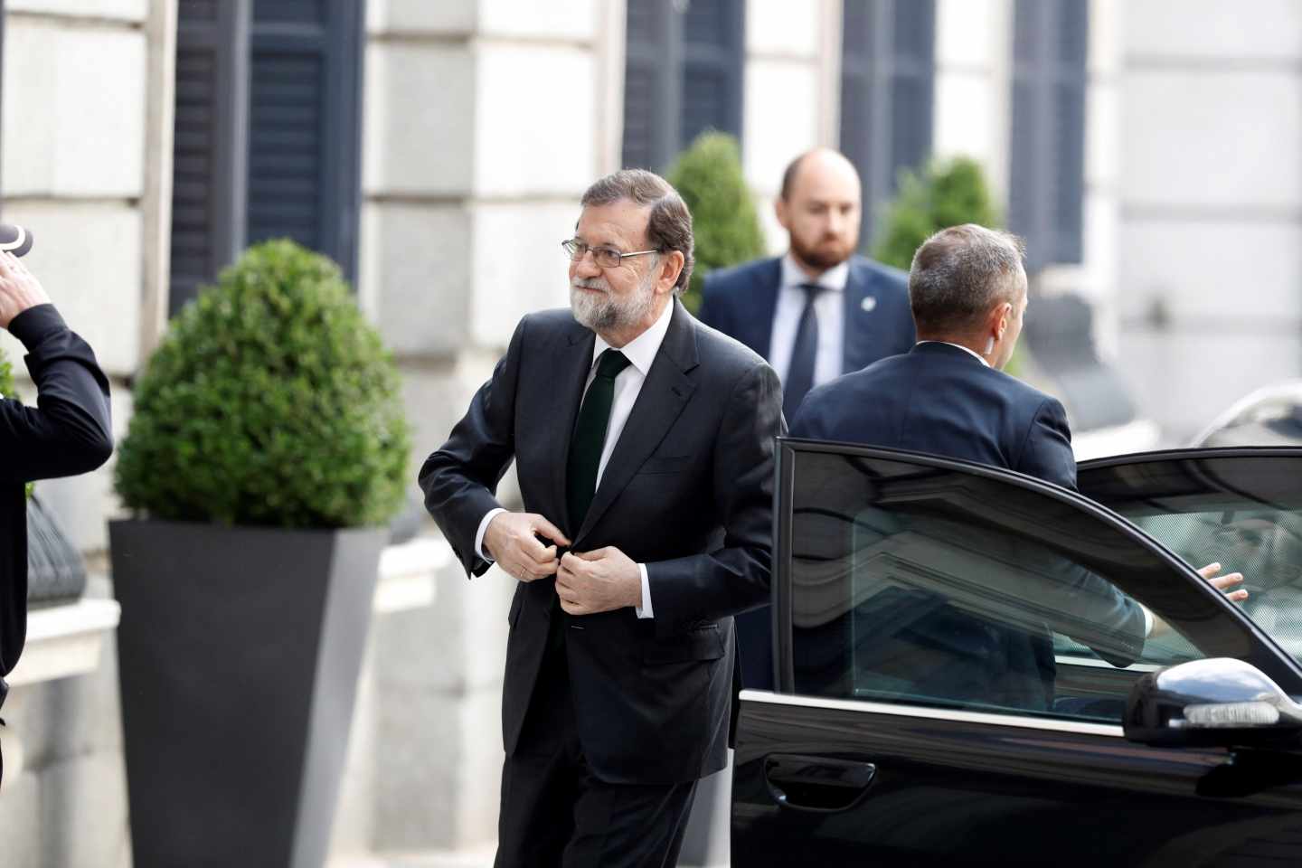 Mariano Rajoy, a su llegada al Congreso.