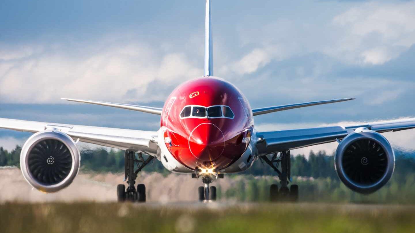 Un avión de la aerolínea Norwegian.