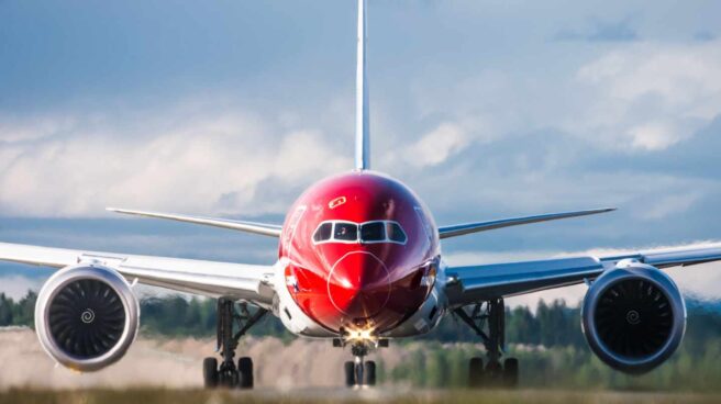 Un avión de la aerolínea Norwegian.