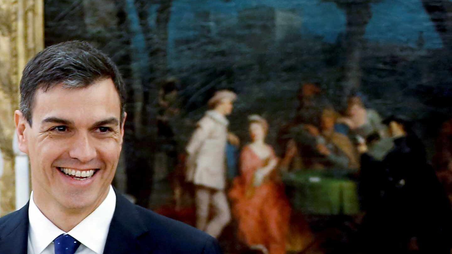 Pedro Sánchez, durante el acto de jura de sus ministros en el palacio de Zarzuela.