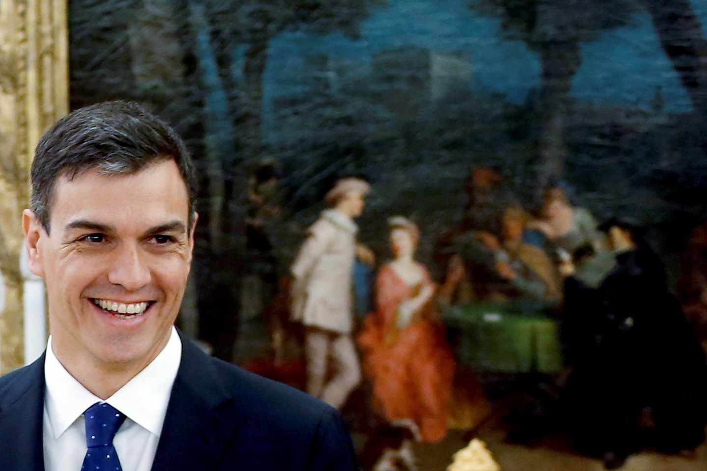 Pedro Sánchez, durante el acto de jura de sus ministros en el palacio de Zarzuela.