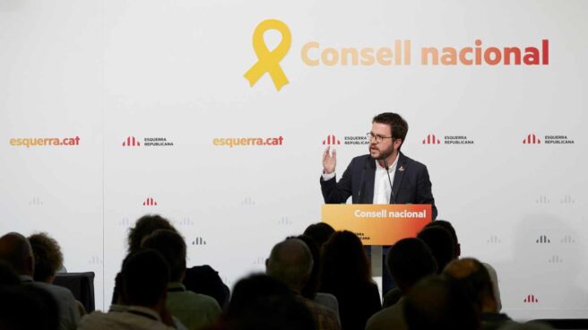 Pere Aragonès, en el Consell Nacional de ERC.