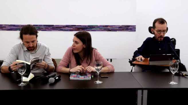 Pablo Iglesias, Irene Montero y Pablo Echenique.