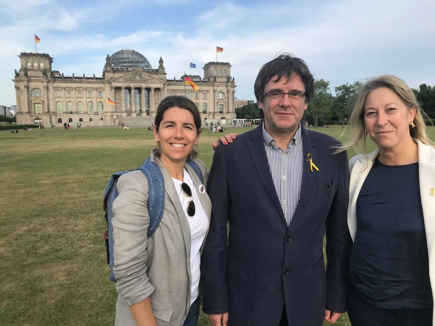 Mercè Homs, Carles Puigdemont y Neus Munté en Berlín.