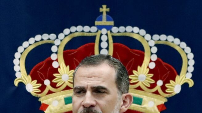 El Rey Felipe, durante la clausura el XIX curso de Estado Mayor de la Escuela Superior de las Fuerzas Armadas.