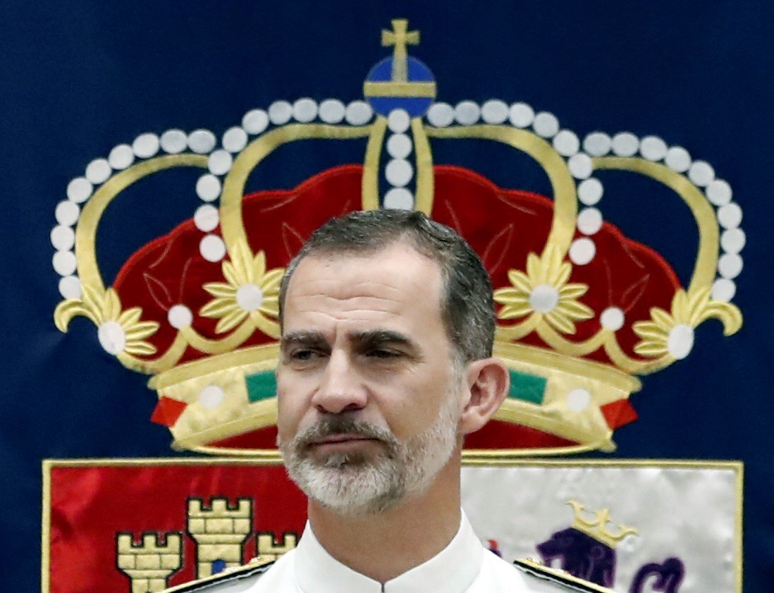El Rey Felipe, durante la clausura el XIX curso de Estado Mayor de la Escuela Superior de las Fuerzas Armadas.