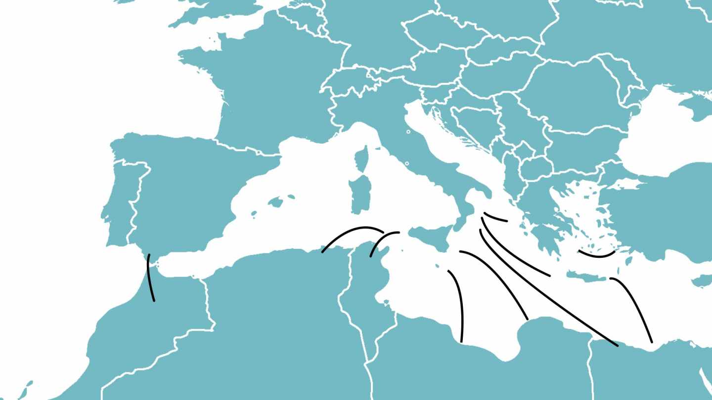 Rutas y cifras de la crisis en el Mediterráneo