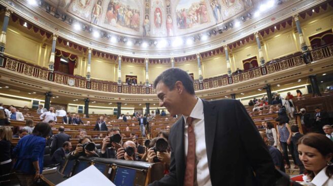 El presidente del Gobierno, Pedro Sánchez, en el Congreso.