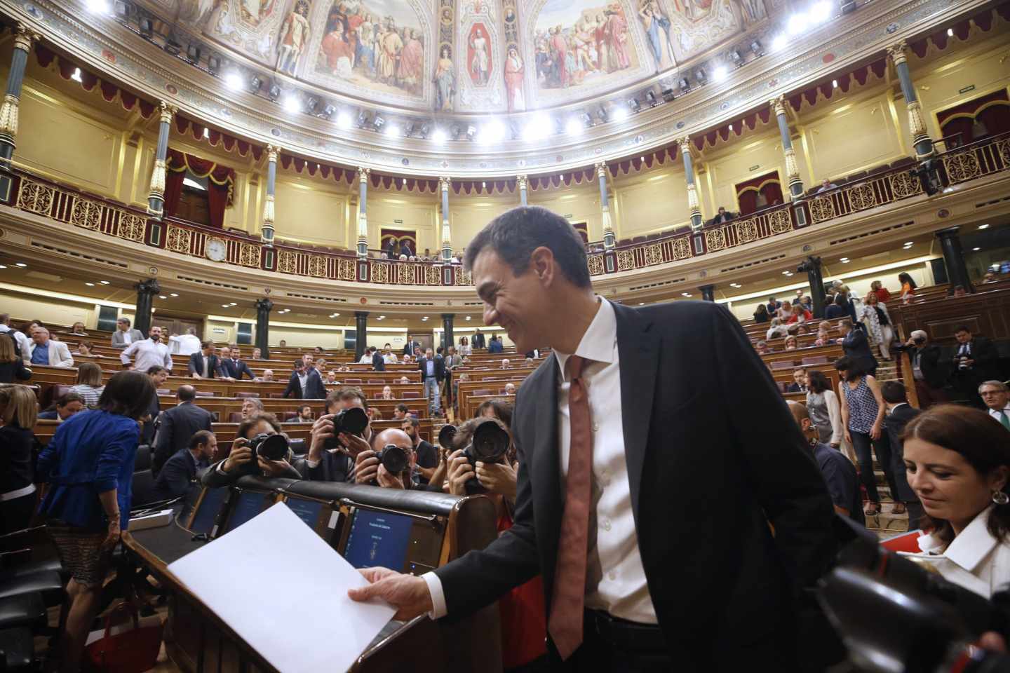 El presidente del Gobierno, Pedro Sánchez, en el Congreso.