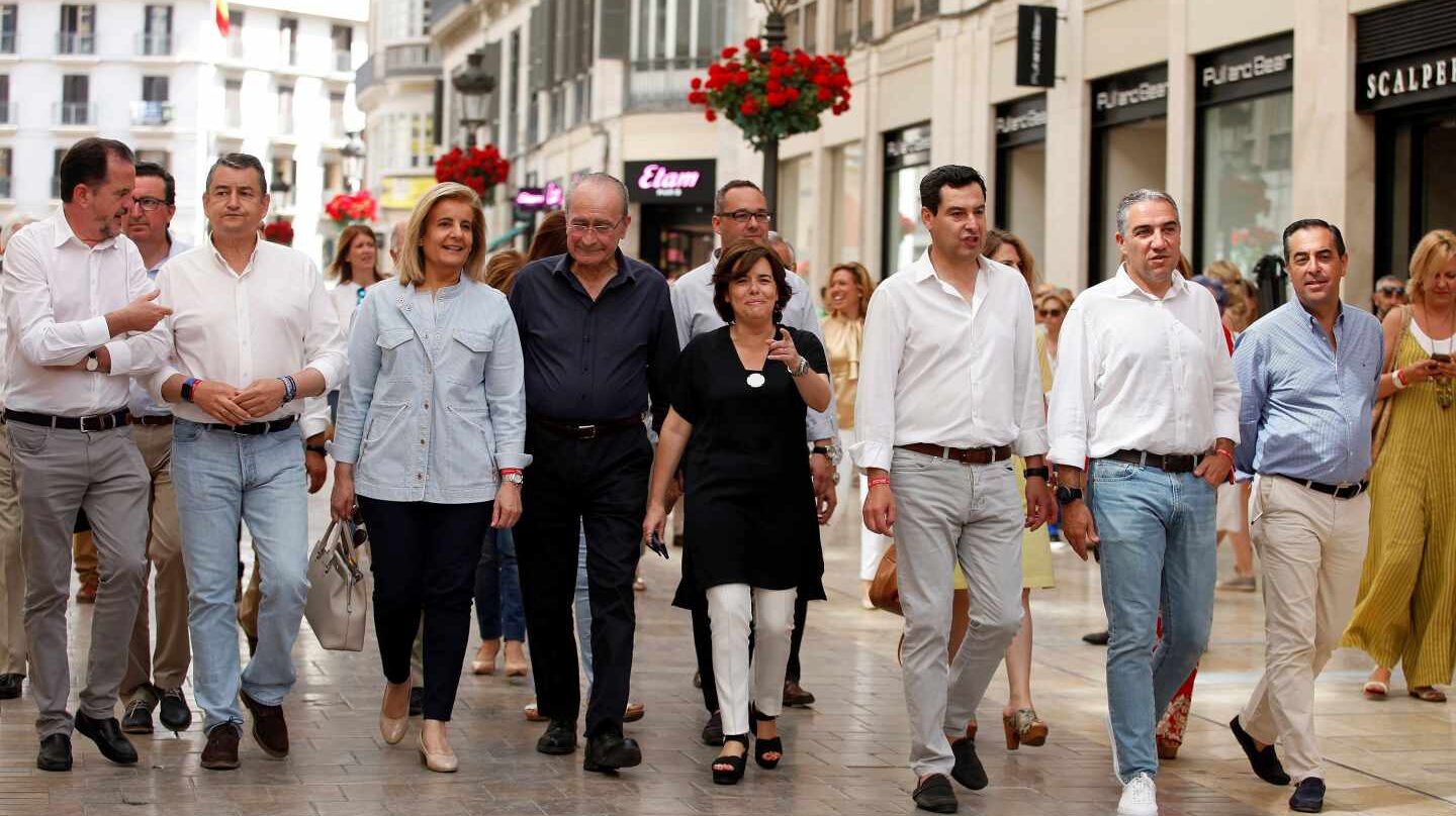Soraya Sáenz de Santamaría, durante la apertura de su campaña este fin de semana en Málaga.