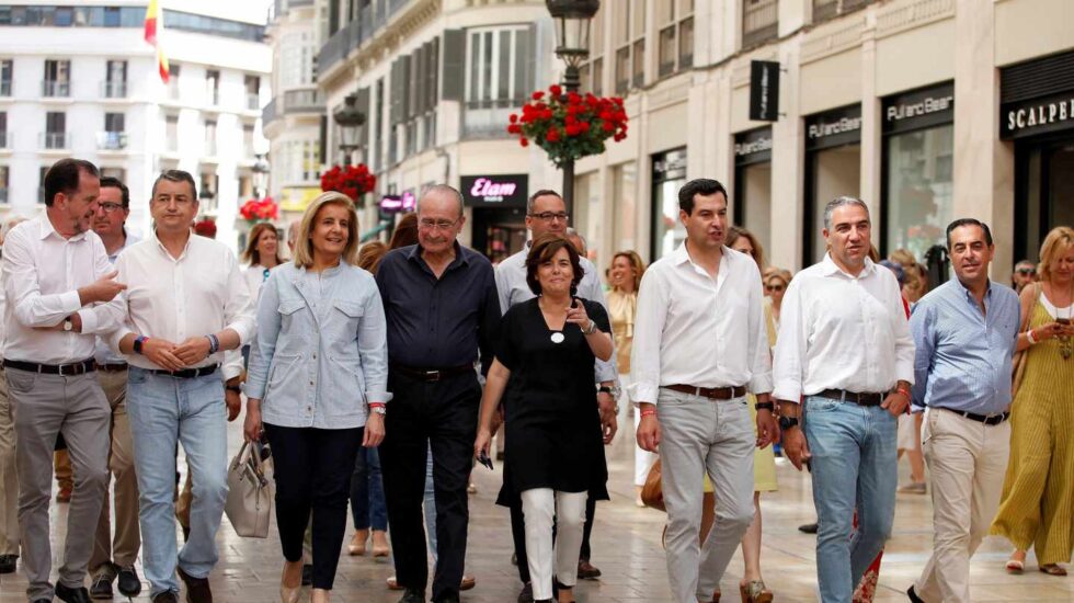 Soraya Sáenz de Santamaría, durante la apertura de su campaña este fin de semana en Málaga.