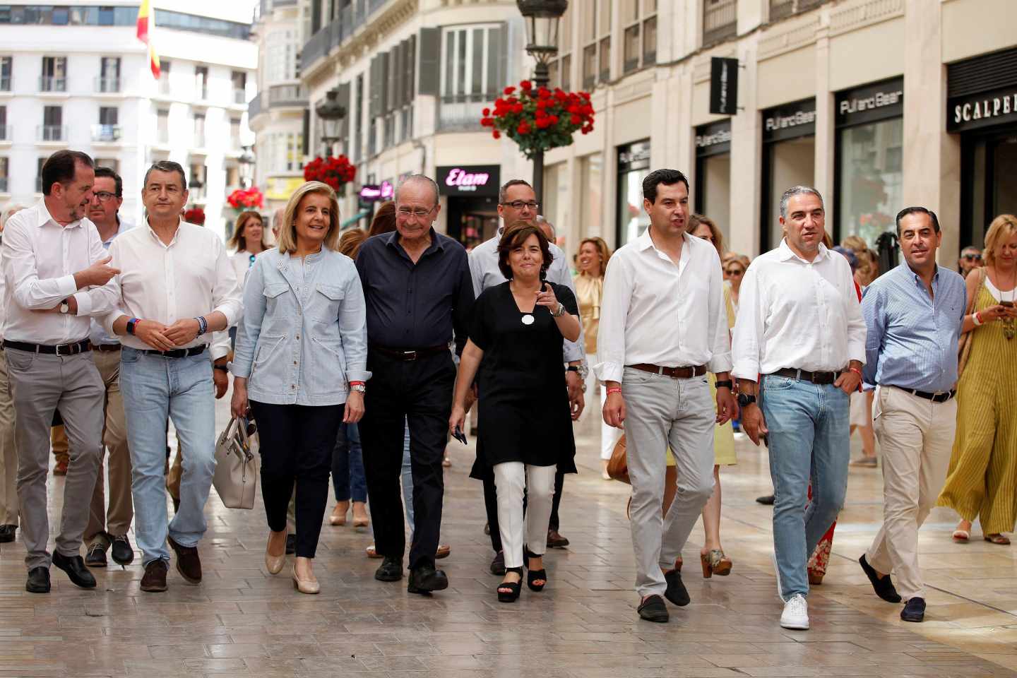 Soraya Sáenz de Santamaría, durante la apertura de su campaña este fin de semana en Málaga.