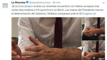 El autobombo de Moncloa: "Las manos de Pedro Sánchez marcan la determinación del Gobierno"